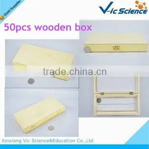 50pcs Micro Glass Prepared Slides Plain Wooden Box thumbnail-1