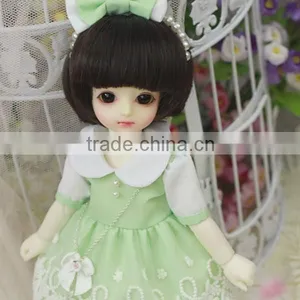 Synthetic Short Bob Hairstyle Black Doll Wig With Full Bangs thumbnail-4