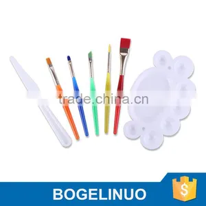 BM-B-7 Bomega Nylon Hair Children Paint Brush Set With Palette and Palette Knife New Style thumbnail-2
