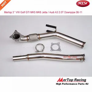 Mertop 3'' VW Golf GTi Jetta Audi A3 Turbo Catless Downpipe Exhaust 2.0T Decat Cat Delet thumbnail-1
