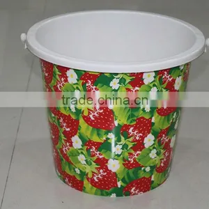 13L Household Plastic Bucket With Handle,strawberry Design Bucket thumbnail-1