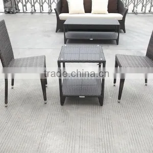 F-CF746C+CF763 Classic Natural Rattan Coffee Table and Stool Set thumbnail-1