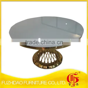 Foshan Furniture Stainless Steel With Glass Top Table for Dining Hotel thumbnail-2