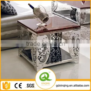 D348 Heated End Table Marble Top Square French End Table thumbnail-1