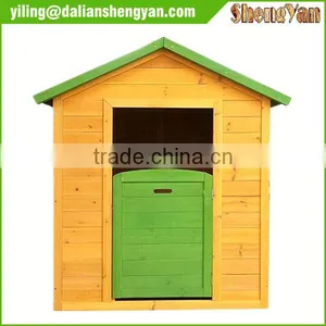 Kids Outdoor Wooden PlayHouse With Green Roof thumbnail-2