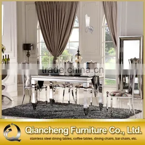 Fancy Marble Top Dining Table Set Living Room Furniture thumbnail-4