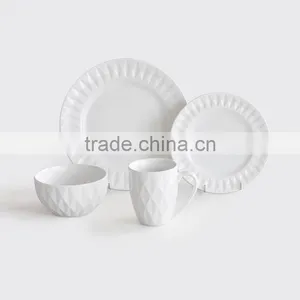 16pcs Porcelain Relief Dinnerware Set,porcelain Embossed Design Dinner Set,16pcs Ceramic Dinner Set in Relief thumbnail-2