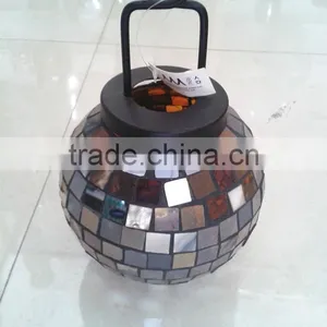 Flower Design Haning Glass Mosaic Lantern thumbnail-1