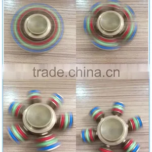 Brass Hexagonal Rotating Fidget Hand Spinner ADHD Austim Fingertips Fingers Gyro Reduce Stress thumbnail-3