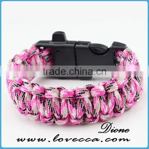 2016 Custom With Flint Fire Starter Survival Paracord Bracelet With Logo thumbnail-3