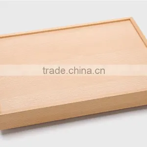 Home Deco Unfinished Beech Wood Serving Tray for Food thumbnail-6