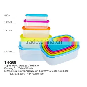 5pcs Reusable Plastic Storage Conatiner Sqyare Shape Tianhong Plastic Factory thumbnail-1