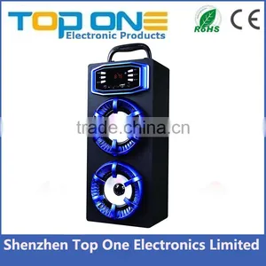 New Launch Portable Wooden Karaoke Bluetooth Speaker With Wireless Microphone thumbnail-3