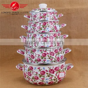 Best Selling Multi-functional Ceramic/ Enamel Stew Pot / Cooking Set With Full Decal thumbnail-1