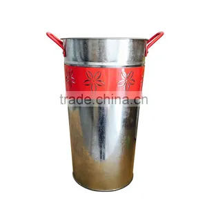 Flower Colored Zinc Metal Flower Pot thumbnail-2