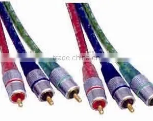 Green Mylar Under Transparent Jacket 3RCA Cable thumbnail-1
