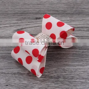 Plastic Bow Flower Clip Wtih Rhinestone Center for Kids Hair Accessories thumbnail-3
