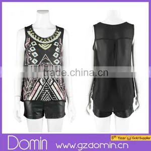 2014 Newest Design Ladies Sleeveless Sequin Tank Tops thumbnail-1