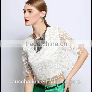 Latest Summer Girls Sexy Lace Crop Top Design Wholesale Price thumbnail-2