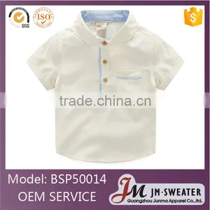 High Quality Plain Blue Cotton Polo Shirt Kindergarten Primary School Uniform thumbnail-2