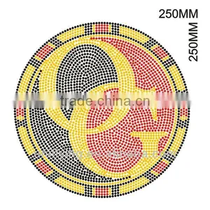 Circle With Letters Iron on Rhinestone Transfers thumbnail-1