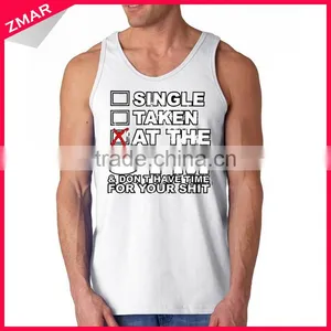 100% Cotton Custom Design Wholesale Stringer Mens Tank Top With Printing thumbnail-1