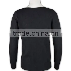 ISO9001/BSCI Manufature Round Neck Blank Ladies Formal Cardigan Sweater thumbnail-4