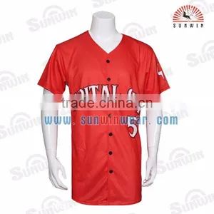 2017 Latest Design Mens Great Solid Wholesale Blank Baseball Jerseys Tees Tops Shirts thumbnail-1
