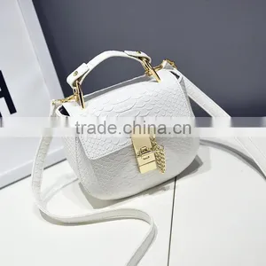 2017 Mini Chain C Snake pu Leather Shoulder Bag Woman Pink Handbag thumbnail-2
