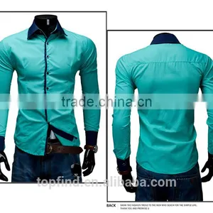 Beautiful Bright Color Slim Fit Men Dress Blank Shirt for Men thumbnail-4