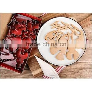 8PCS/ Set 3D Christmas Biscuit Mold Stainless Steel Cookie Cutter Sugar Cake Mold DIY Baking Tools thumbnail-5