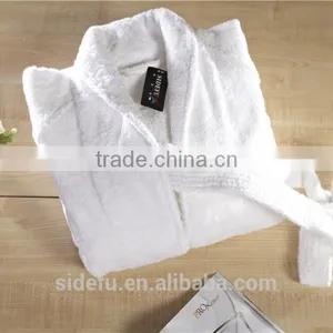 Hot Selling Customized Quick Dry Luxury White Shawl Collar Wholesale Hotel Terry Bathrobe thumbnail-2
