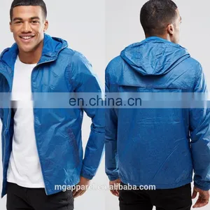 2016 Fashion Plain Lightweight Windbreaker Jacket for Men thumbnail-1