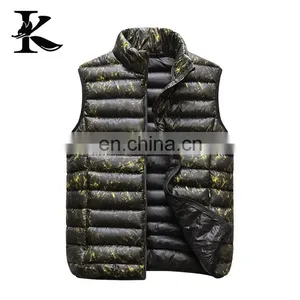 Wholesale Male Casual Camouflage Stand Collor Padded Down Vest thumbnail-1