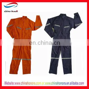 Navy Blue 100 Cotton Coveralls/orange Breathable Cotton Coverall With Reflective Tape thumbnail-1