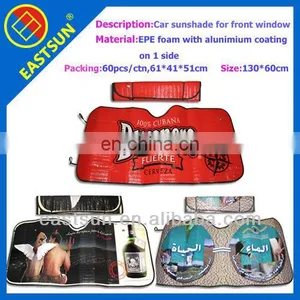 EASTSUN Printing Car Sunshade Of EPE Foam With Aluminum Coating On 1 Side 130*60cm thumbnail-1