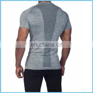 Yihao Cotton Spandex Dry Fit Plain T-shirts Soft Feeling Men Training Gym t -shirt Fitted thumbnail-3