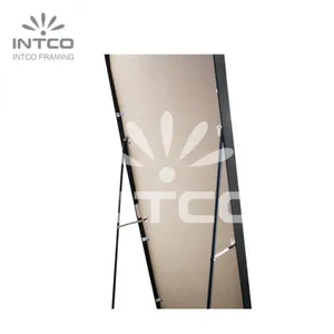 Modern Arched Full Length Mirror With Stand, Framed Full Length Mirror, Aluminum Framed Full Length Mirror thumbnail-4