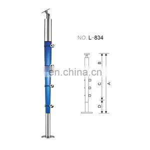 Glass Rail Balustrade Crystal Indoor Standing Handrail Design thumbnail-5