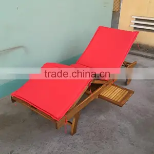 LOWEST PRICE - Acacia Sun Lounger With Table - Sun Lounger With Cushion - Pool Furniture thumbnail-3