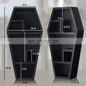 Gothic Home Decor Wooden Coffin Shelf for Display or Storage thumbnail-4
