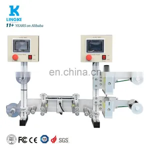 New Design Rotational Speed 0-500Rpm/Min Semi-Automatic Double Film Winding Machine Roll Of Film For Ultrasonic Welding Machine thumbnail-1
