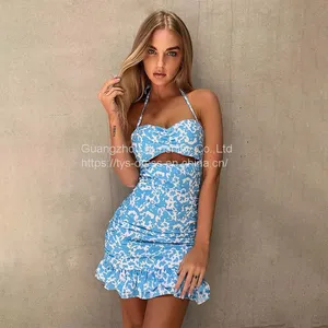 Sexy Tight-fitting Short Skirt Bag Hip Halter Halter Dress thumbnail-1