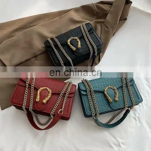 New Lock Chain Shoulder, Messenger Bags Elegant Female Small Square Bag Leather Bags Women Handbags Ladies/ thumbnail-1