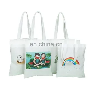 Large Plain Cotton Tote Bags Custom Logo Printing Canvas Beach Tote Bag for Traveling thumbnail-2