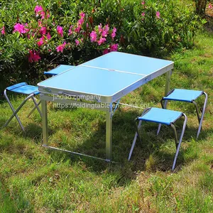 Outdoor Folding Aluminum Picnic Table thumbnail-4