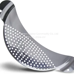 Stainless Steel Moon Pot Strainer Colander Pasta Drainer Pan Pot Strainer With Recessed Hand Grips thumbnail-4