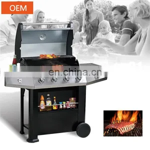 Portable 5 Burners Gas Griller Machine Commercial Smokeless Oven Barbecue Stove Gas Bbq Grill With Side Burner Toaster Ovensc thumbnail-4