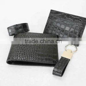 High Quality Custom Wholesale RFID Genuine Crocodile Pattern Cow Leather Small Wallet for Men thumbnail-2