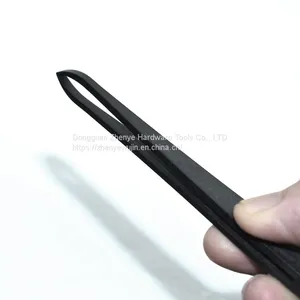 Plastic Tweezers Black Flat Head Elbow Pointed Flat Nose Round Head Plastic Anti-static Tweezers Carbon Fiber Tweezers 93304 thumbnail-5